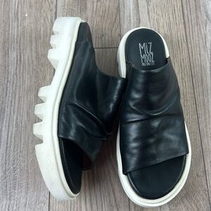 Miz Mooz Black Sandals with Chunky Platform Sole